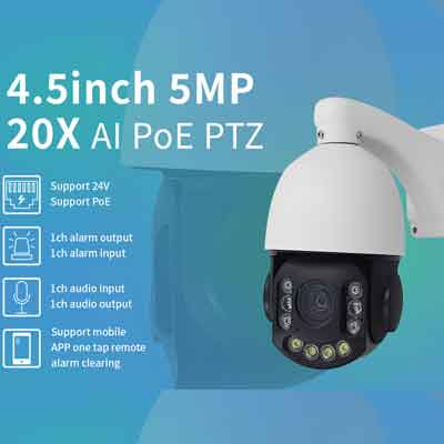 5MP 4.5inch 20X AI POE PTZ  Camera - AIC
